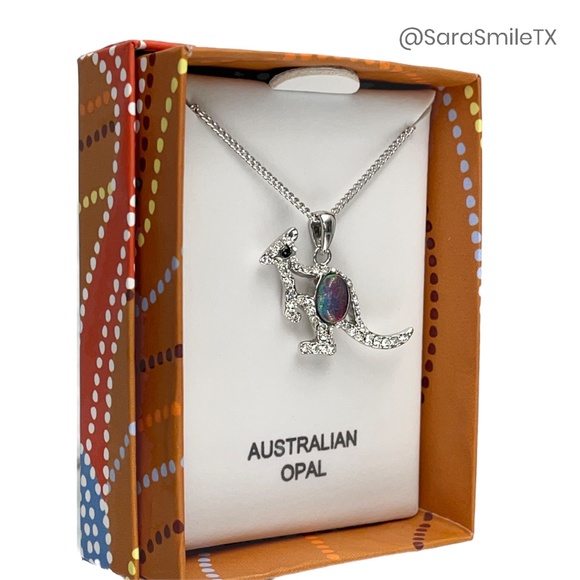TOSCOW Genuine Australian Kangaroo Opal & Sterling Silver Necklace - NIB - Picture 3 of 15
